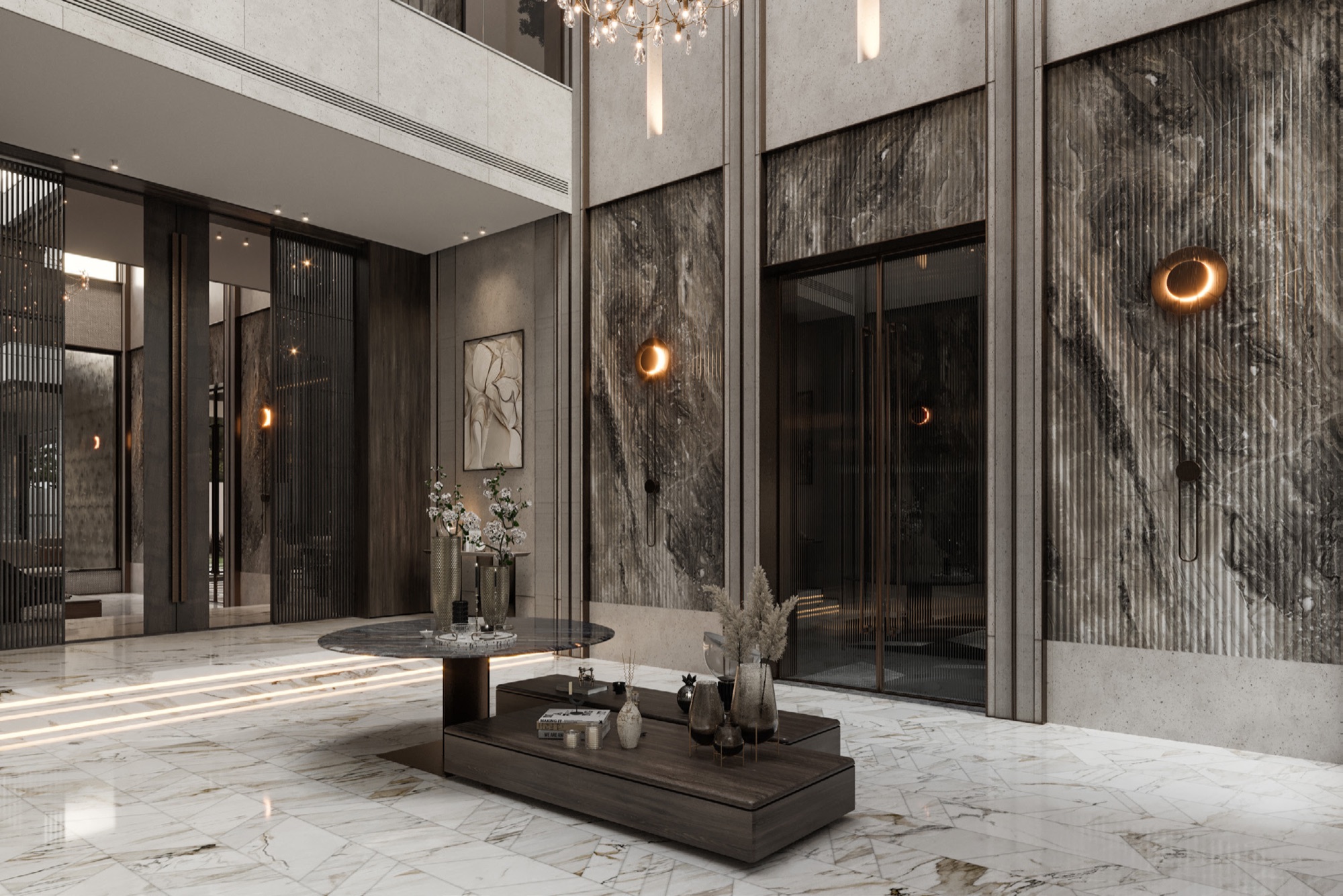 AK Residence — Render — the entrance portal from inside