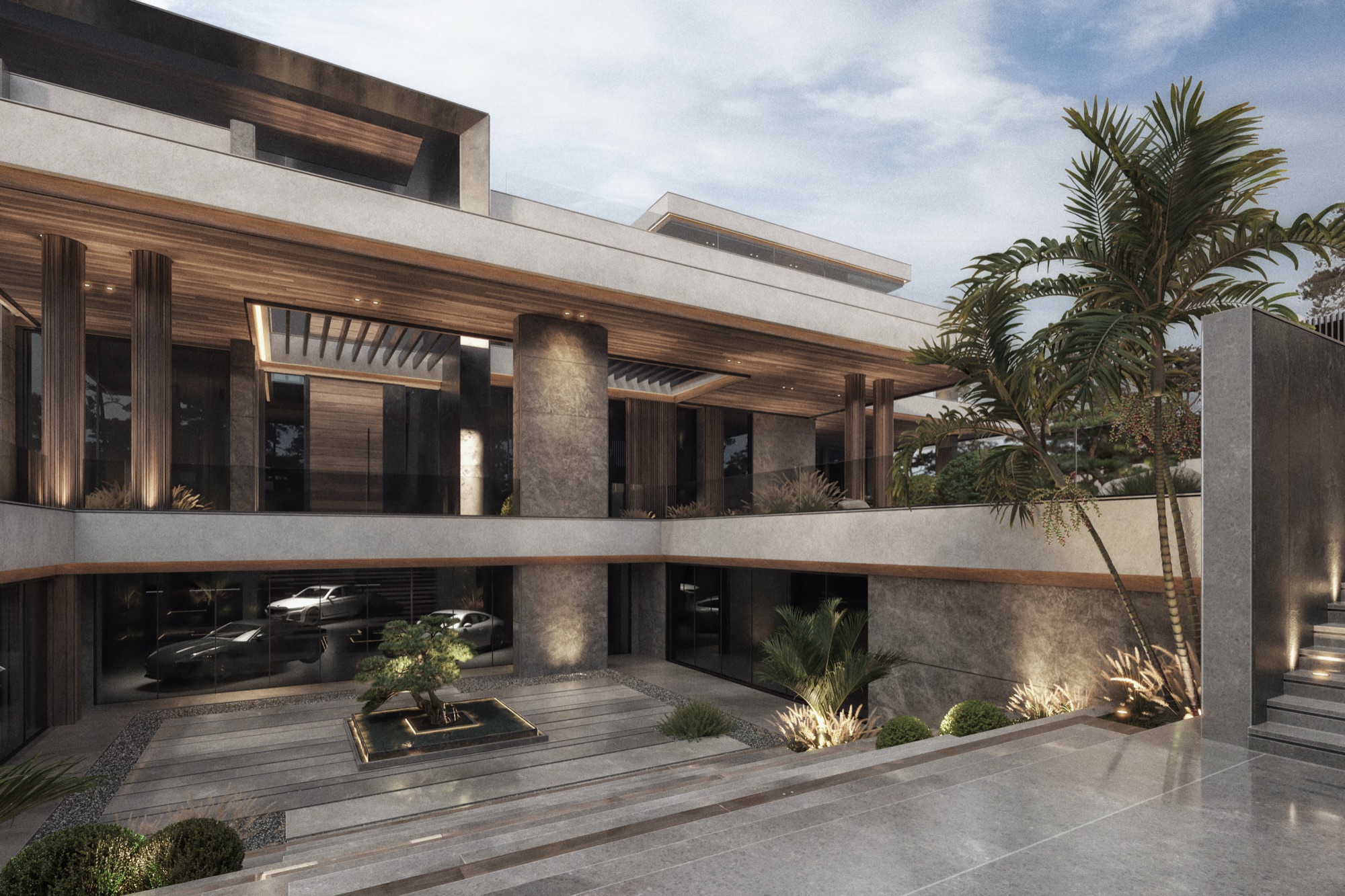 AK Residence — Render — corner of the house from the street