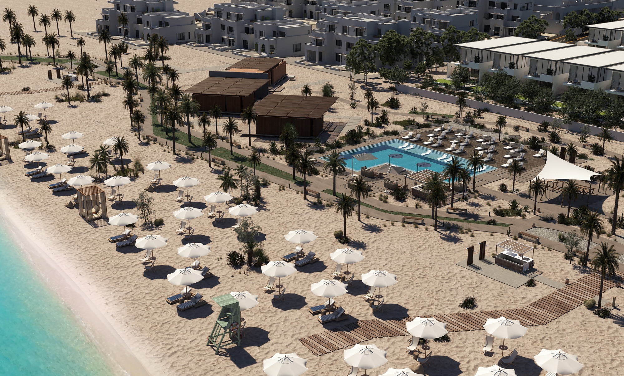 Can Limon, Kai Sokhna — Render — the beach with umbrellas