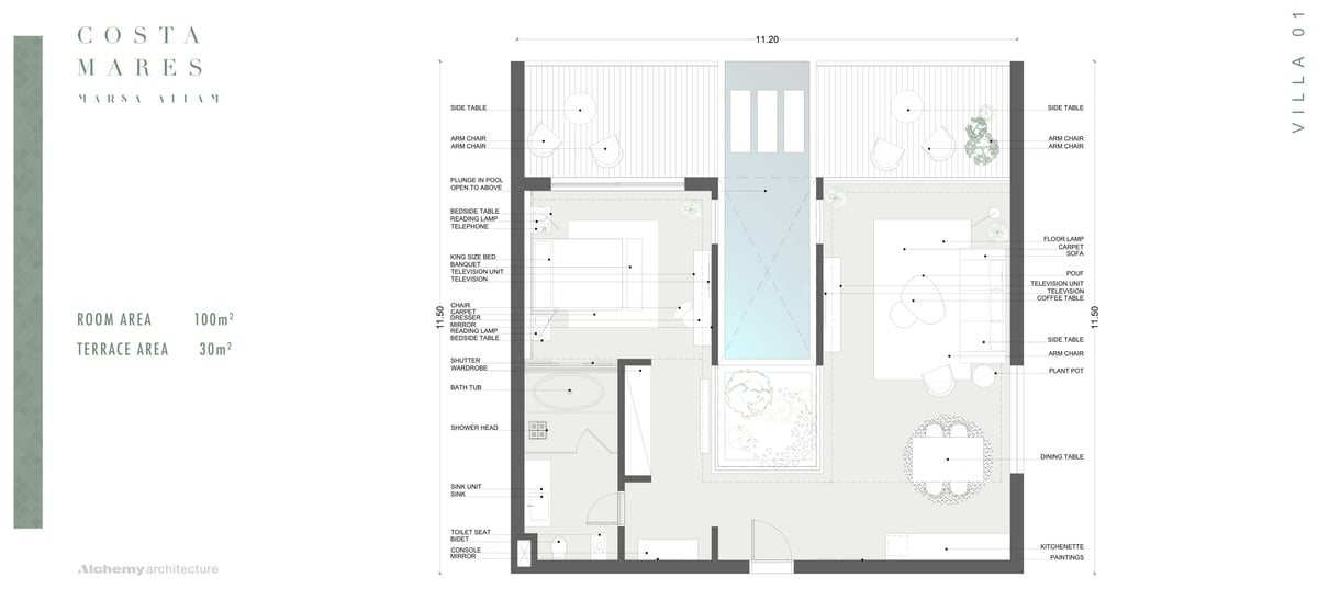 Costa Mares — Villa — 100 m² of accommodation opens to a 30 m² terrace and a private plunge pool.