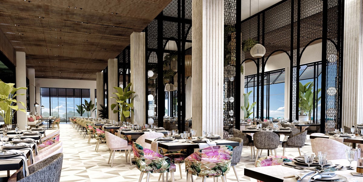 Costa Mares — The restaurant's long glazed edge brings the garden into the dining sequence.