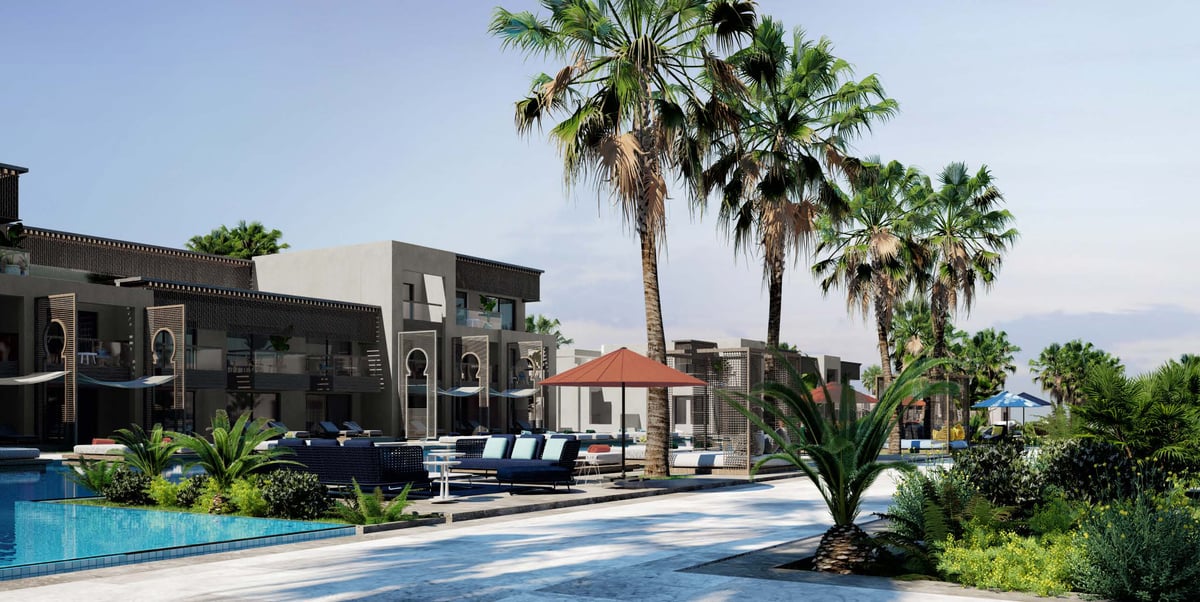 Costa Mares — Garden paths offer a second route beside the pool, connecting rooms through planting.