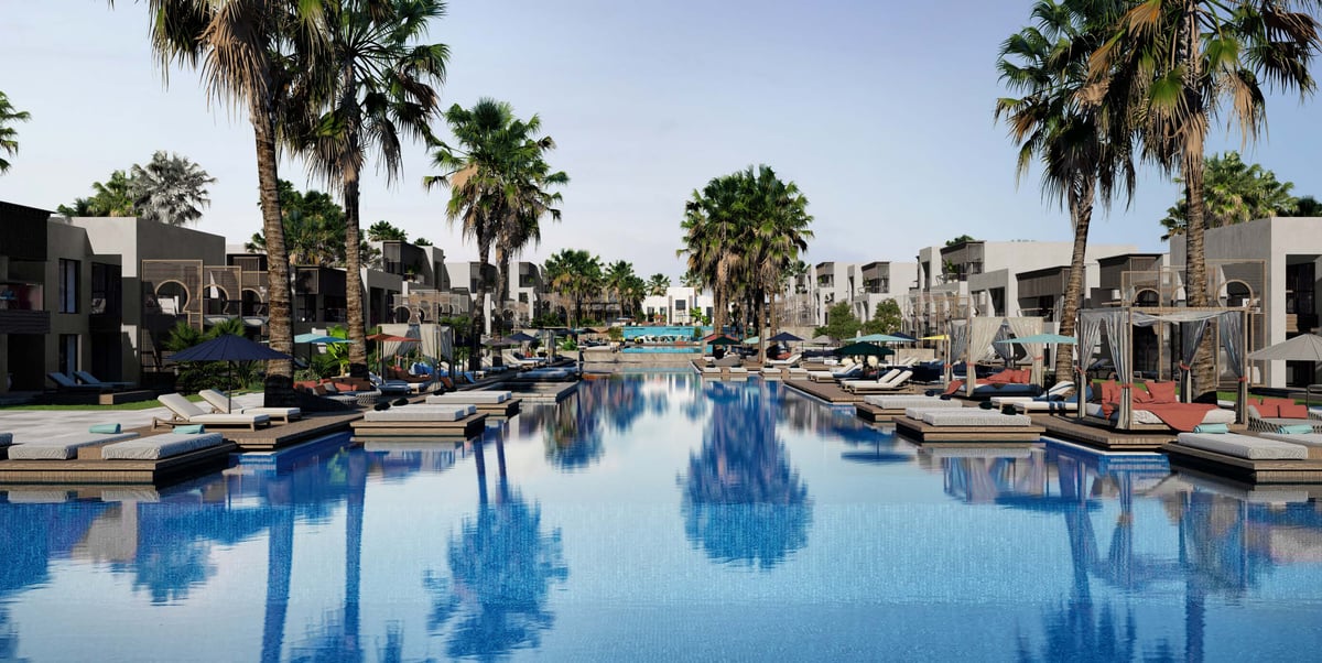 Costa Mares — The main pool creates a shared centre between the stepped accommodation wings.