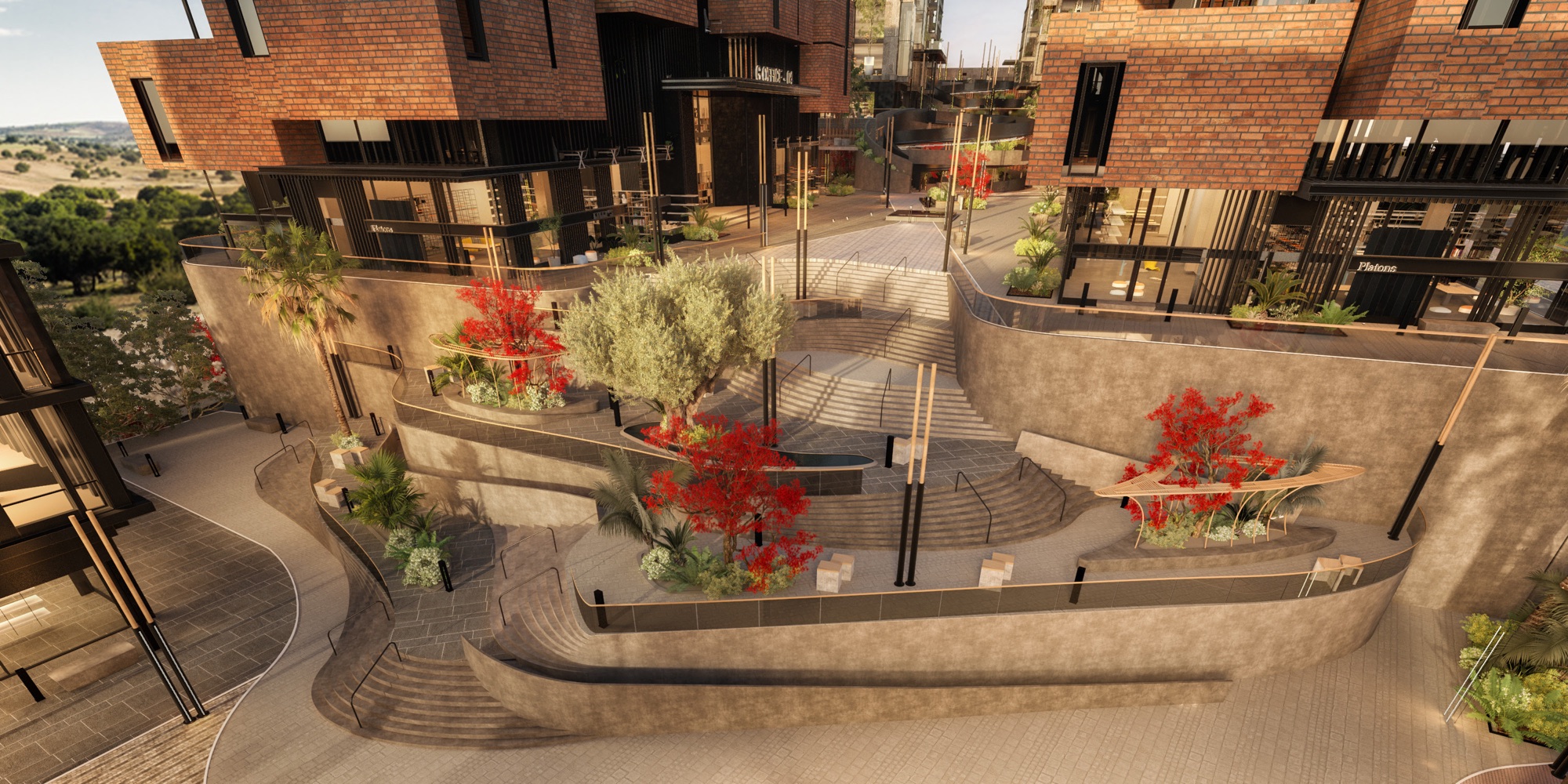 G-Town Offices — Courtyard and stair