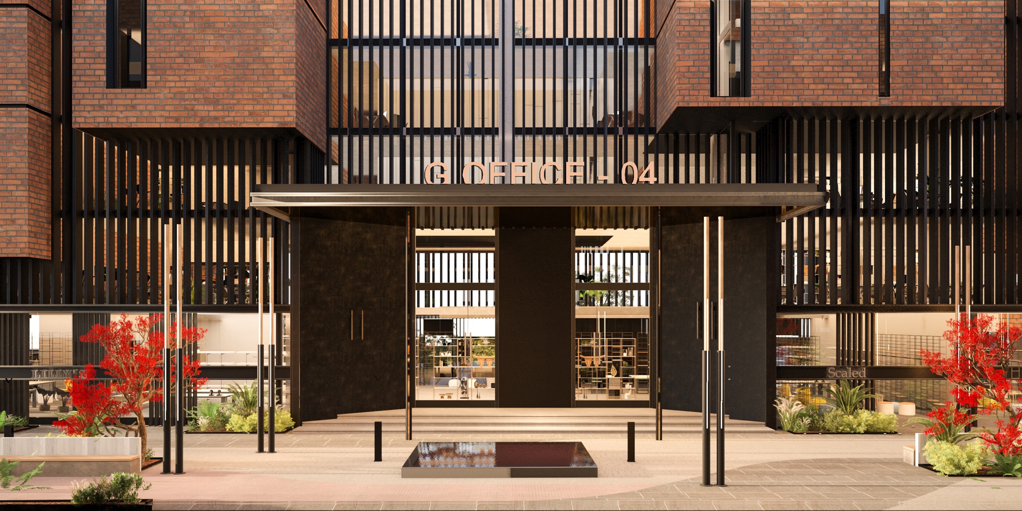 G-Town Offices — The curved corner of Building 003