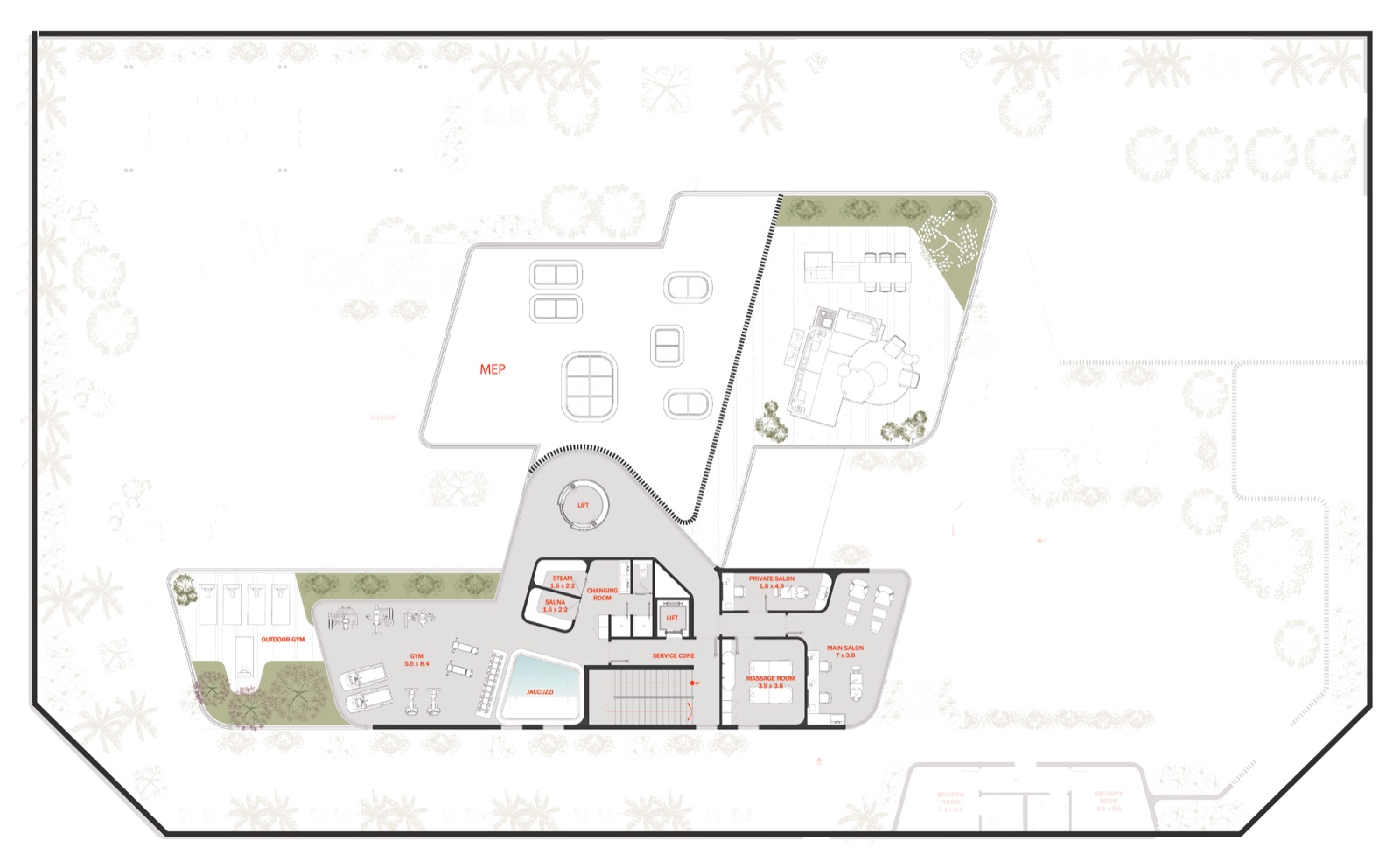 Mercedes-Maybach Villas — Roof plan
