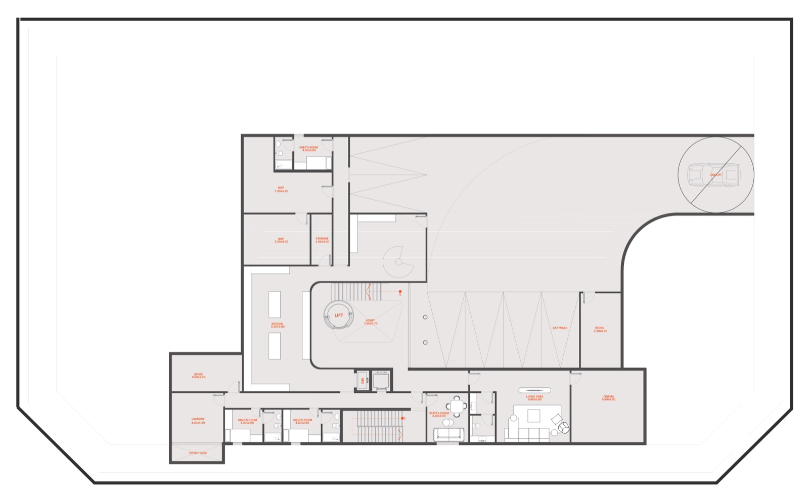 Mercedes-Maybach Villas — Basement plan