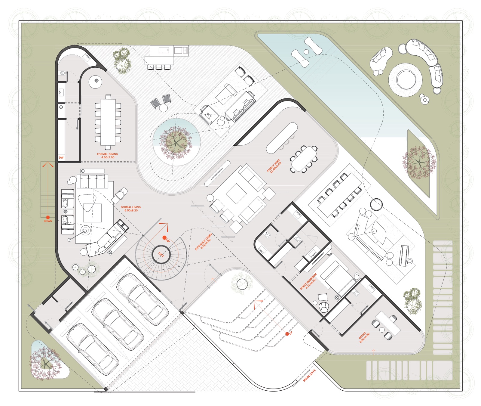 Mercedes-Maybach Villas — Ground floor plan