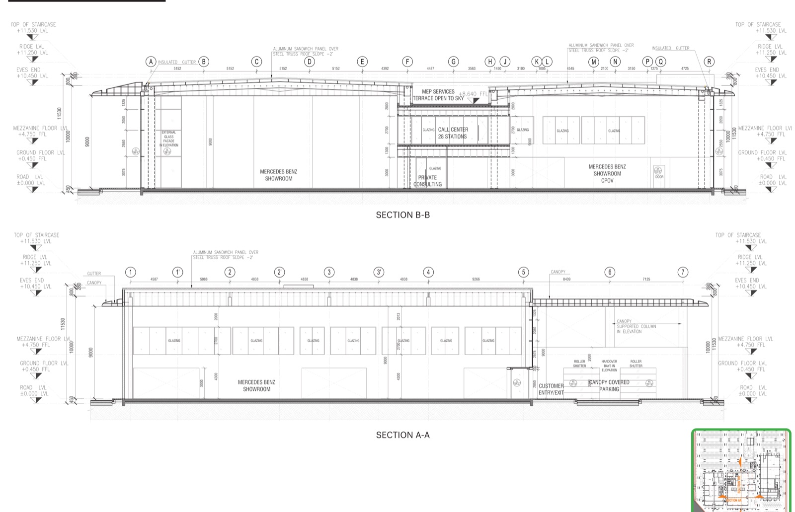 Gargash Multibrand Facility — Mercedes-Benz, GAC & Tesla — Mercedes-Benz showroom — sections