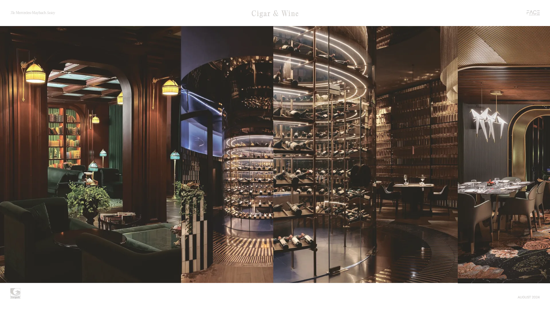 The Mercedes-Maybach Society — The cigar and wine room introduces a more enclosed setting within the hospitality programme.