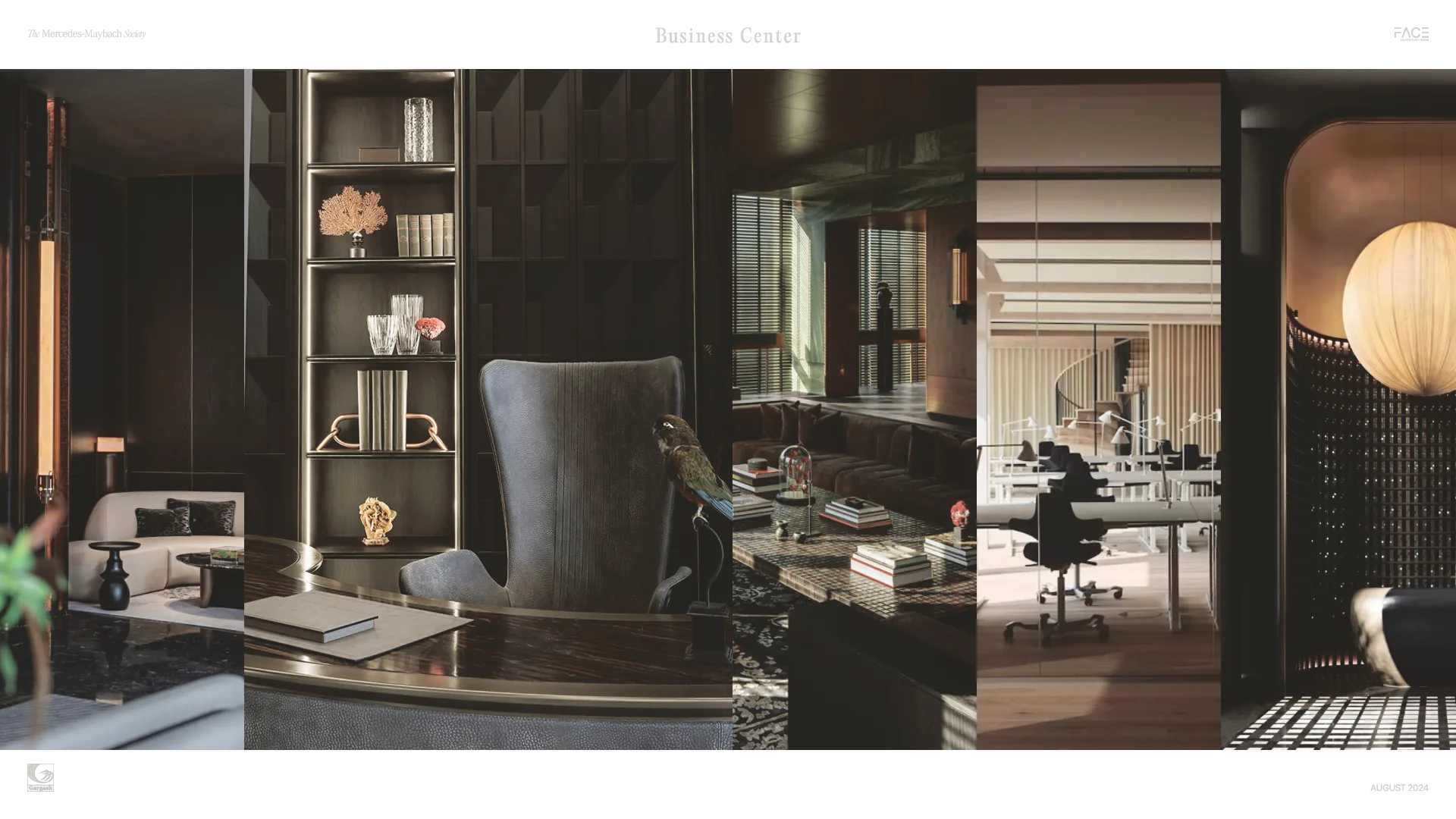 The Mercedes-Maybach Society — Workspace references combine individual desks, meeting settings and places for informal conversation.