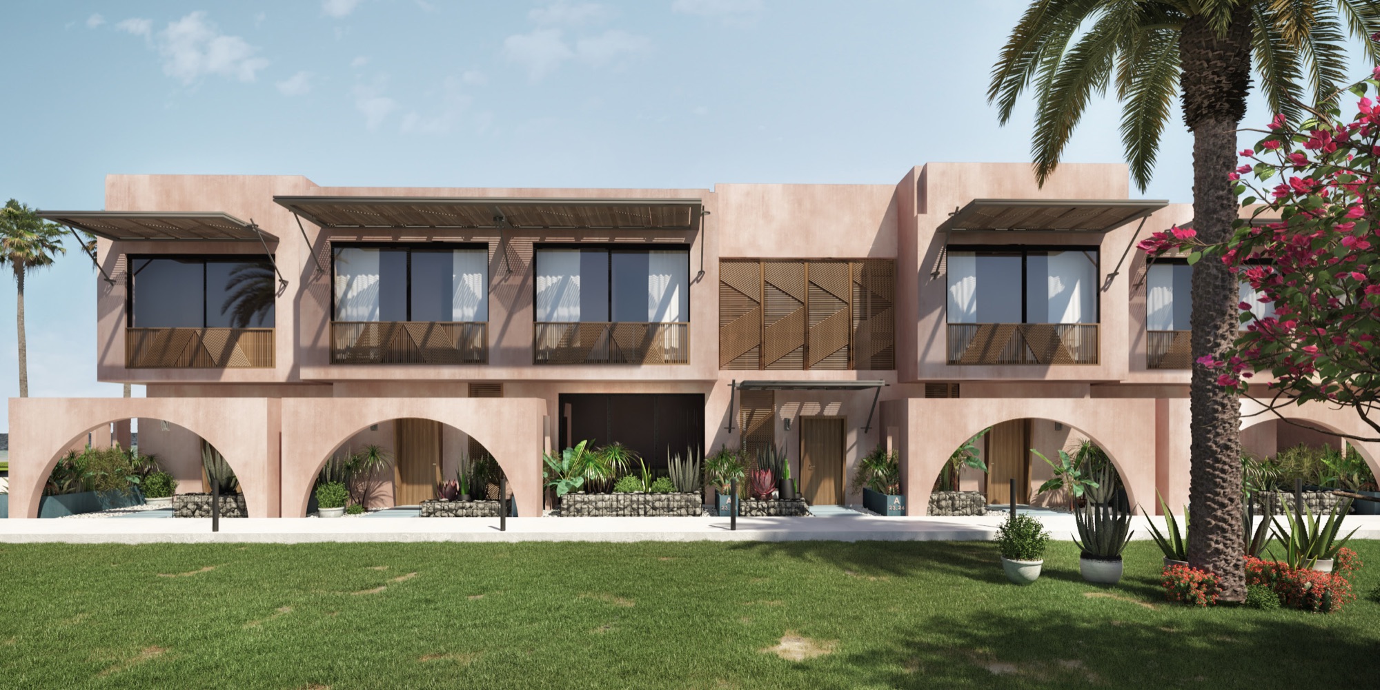 Playa — Render — the arcade and garden