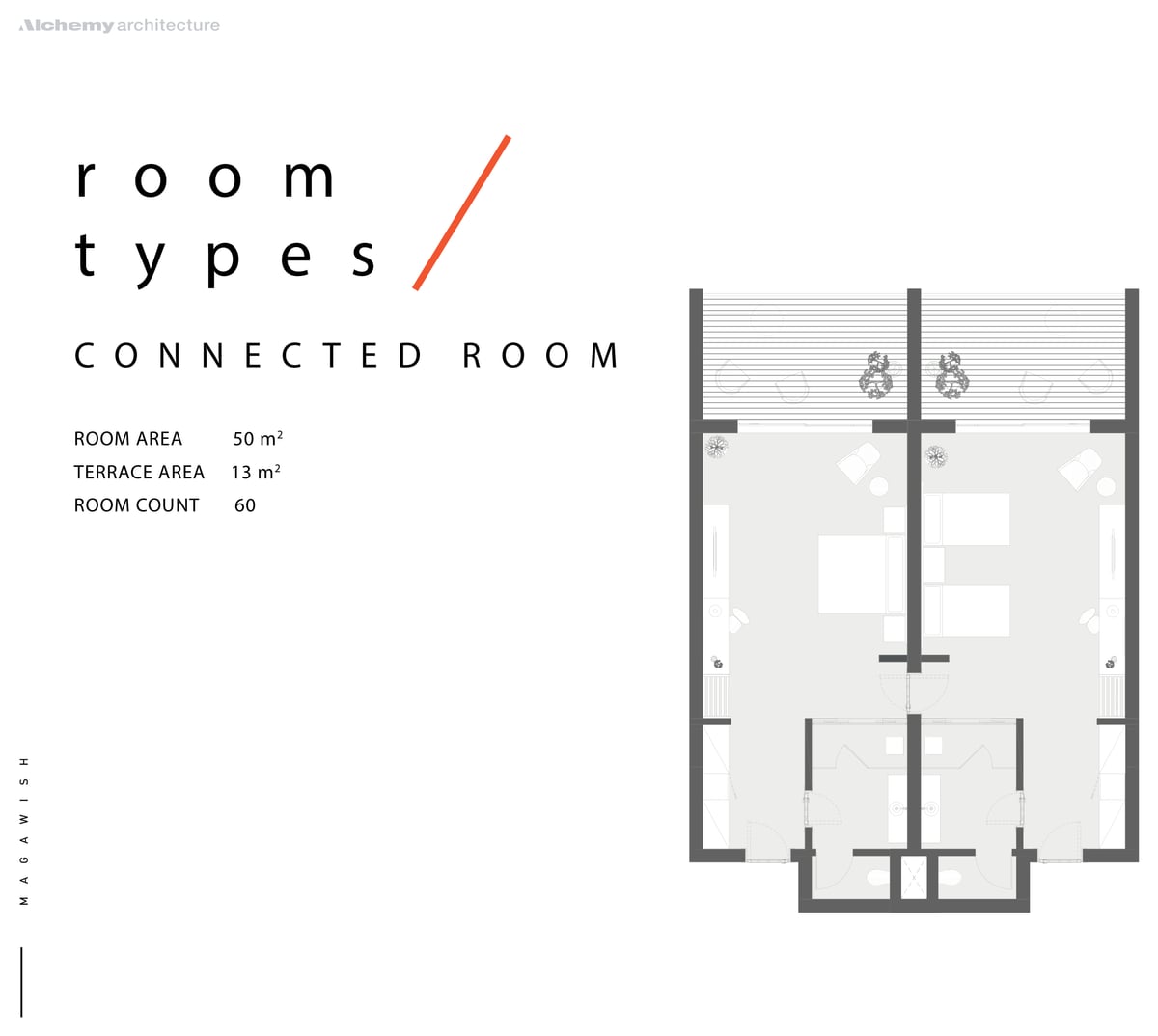 Rixos Magawish — Connected room — paired rooms allow a larger family arrangement while retaining separate bathrooms and terraces.