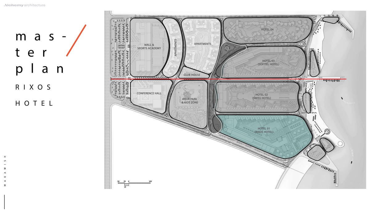 Rixos Magawish — Masterplan — the Rixos site forms one hotel parcel within the wider Magawish development.