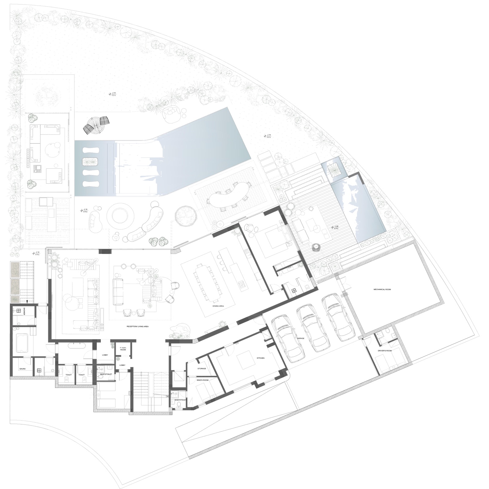 The Continuum House — Lower ground floor — pool court
