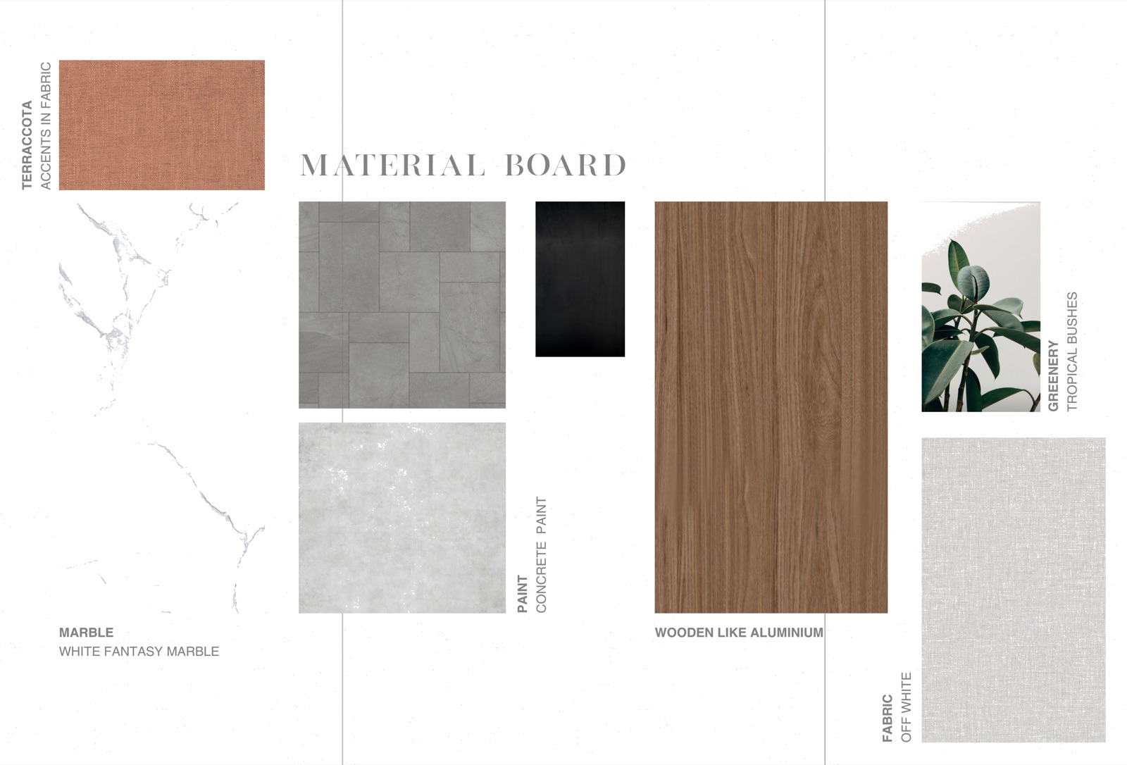 The Continuum House — Material board