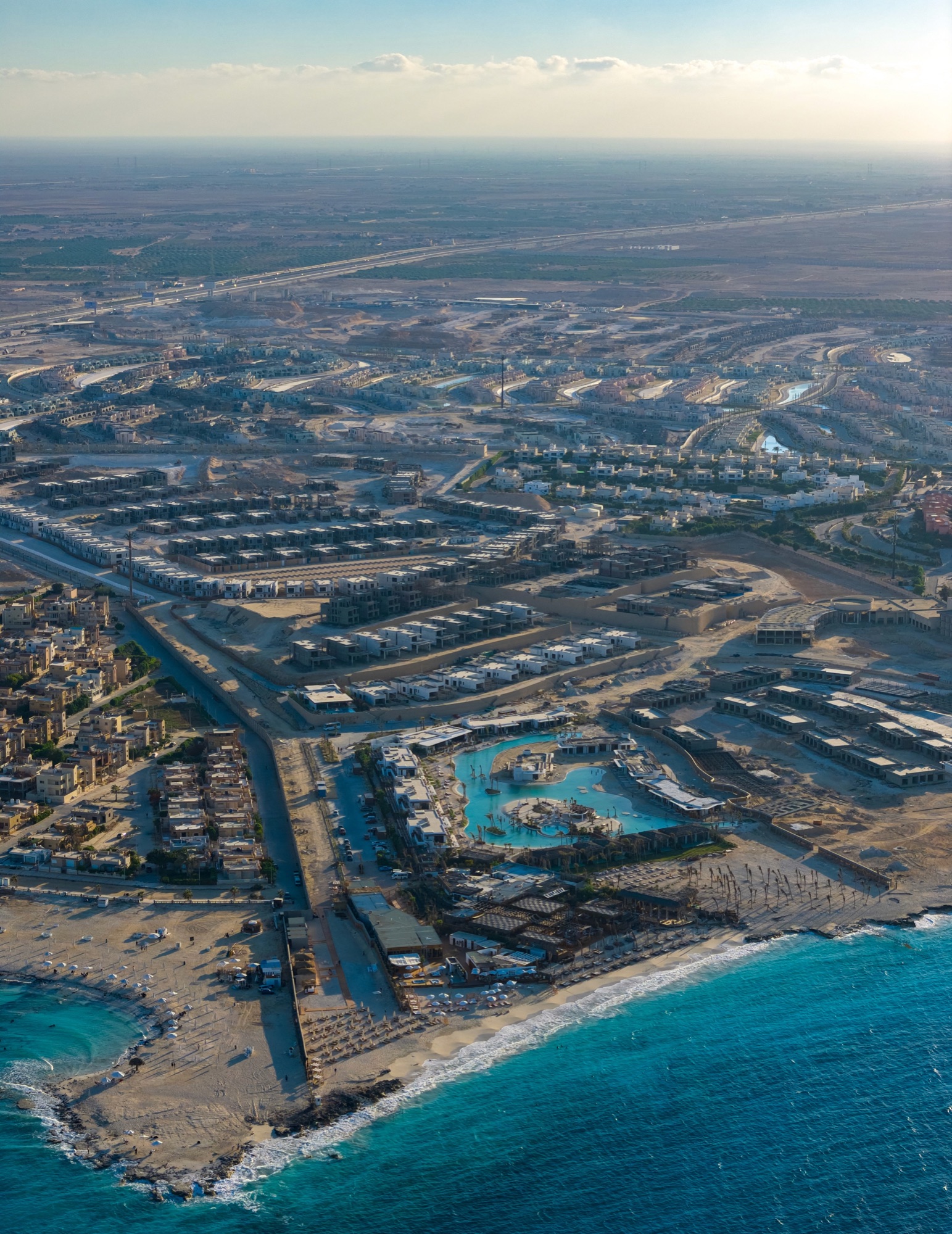 Zoya Ghazala Bay — Aerial photograph of the built phases