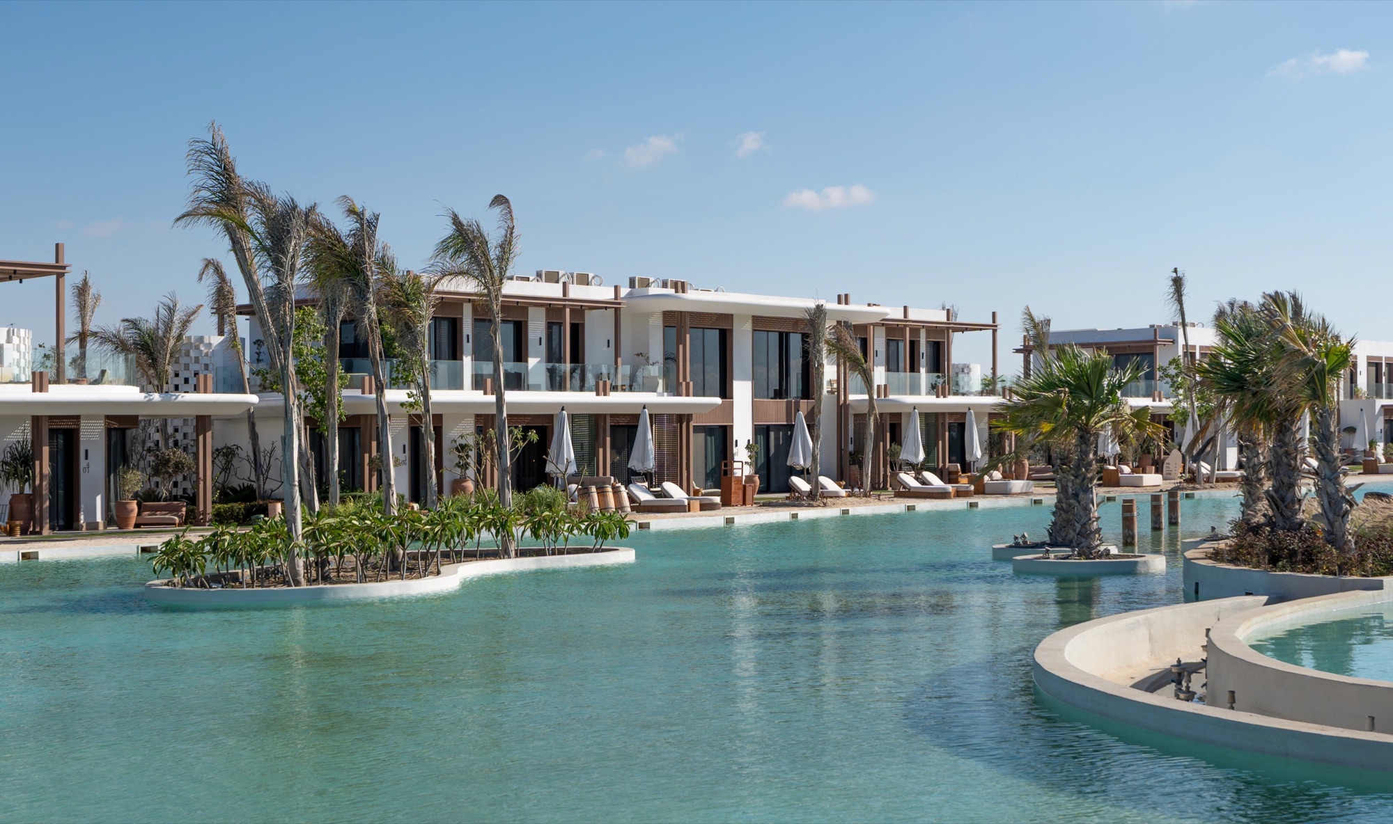 Zoya Ghazala Bay — The lagoon and chalets, built