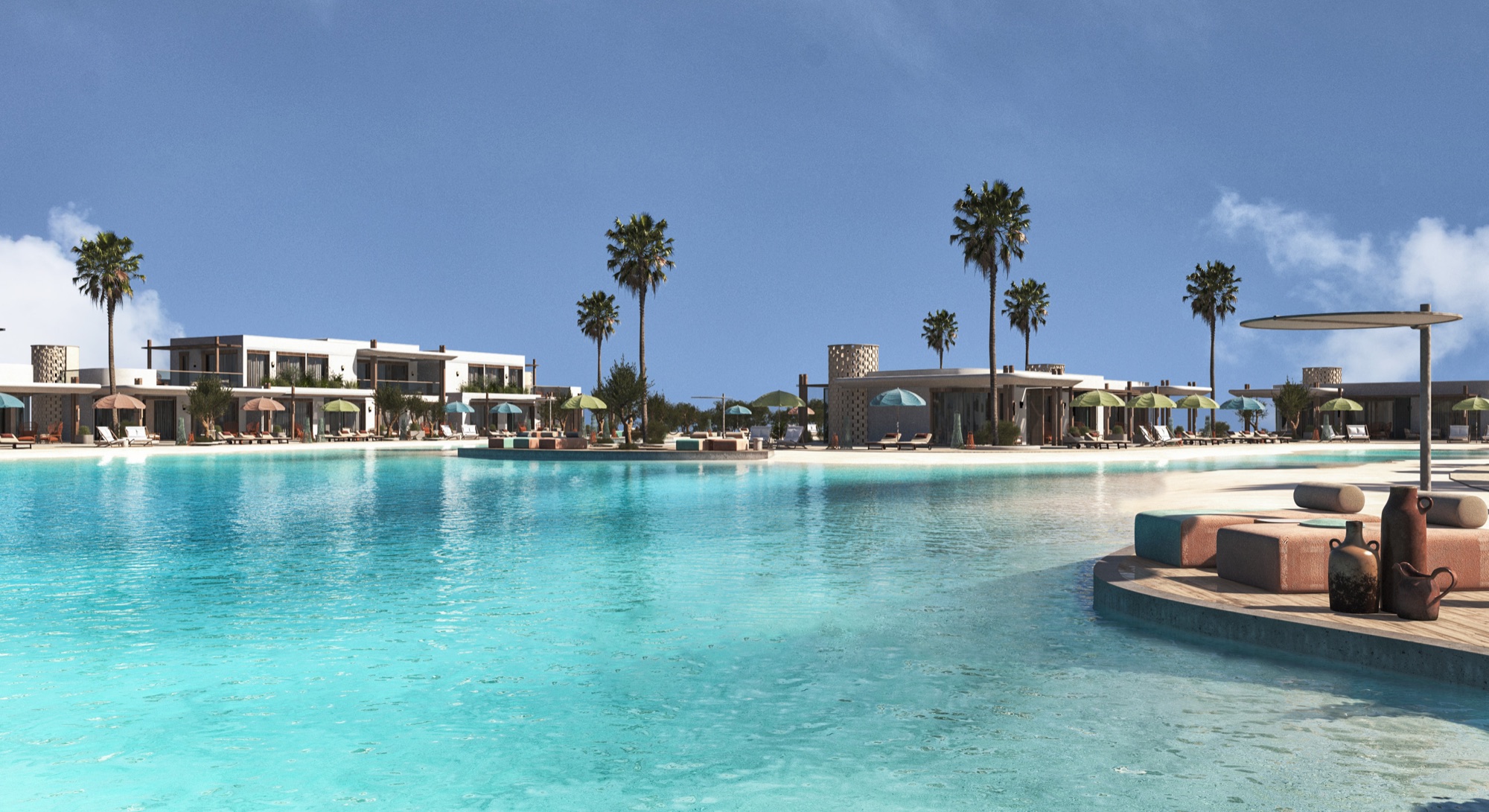Zoya Ghazala Bay — Rituals Hotel cabins on the lagoon — render