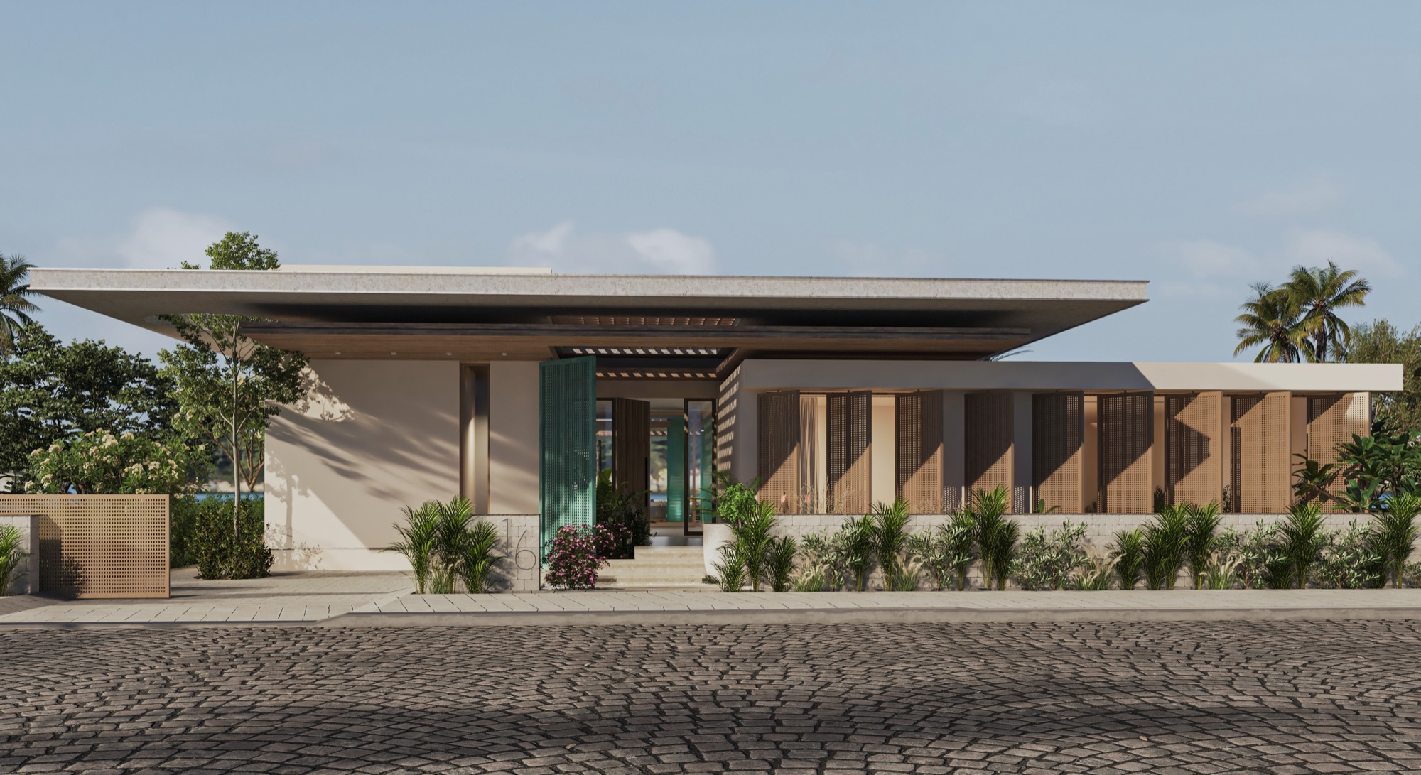 Zoya Ghazala Bay — Villa — curved roof over the terrace