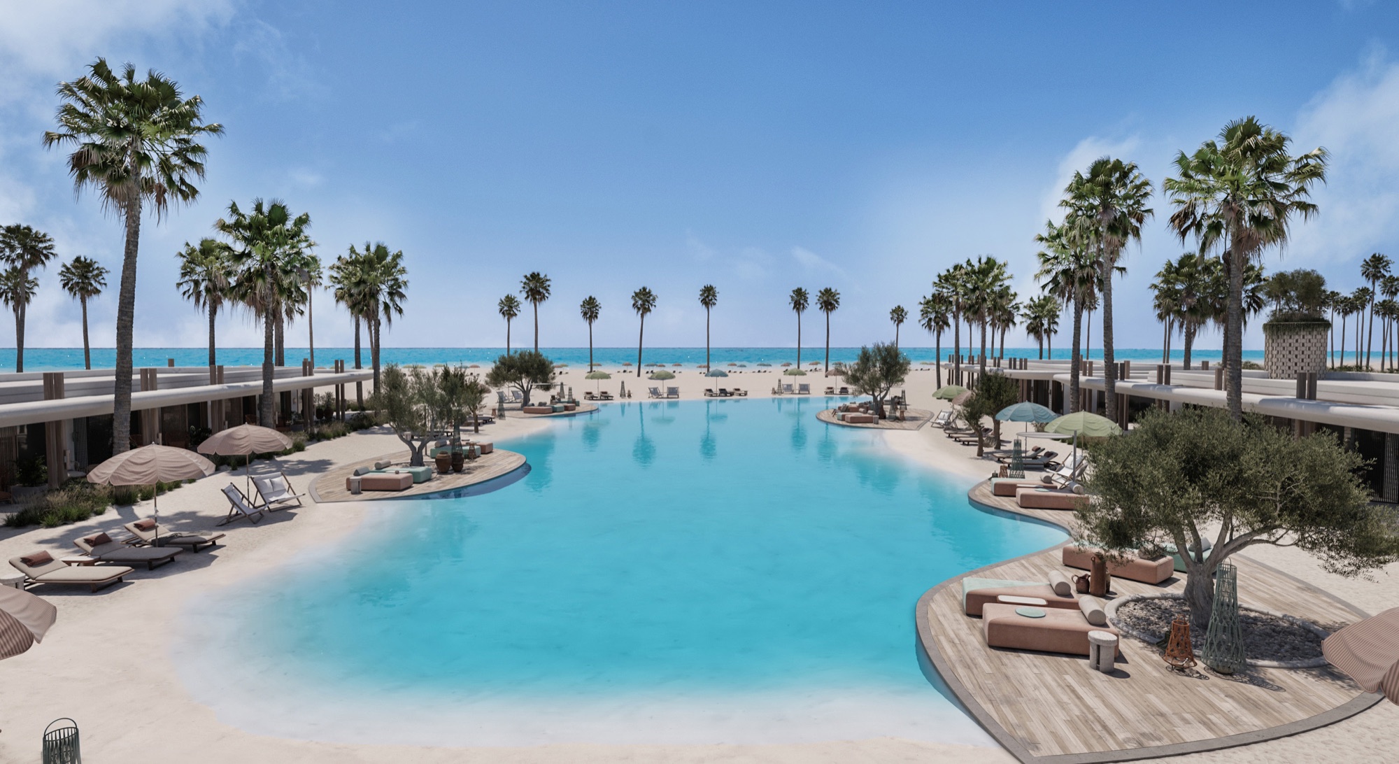 Zoya Ghazala Bay — Beach cabanas around the lagoon