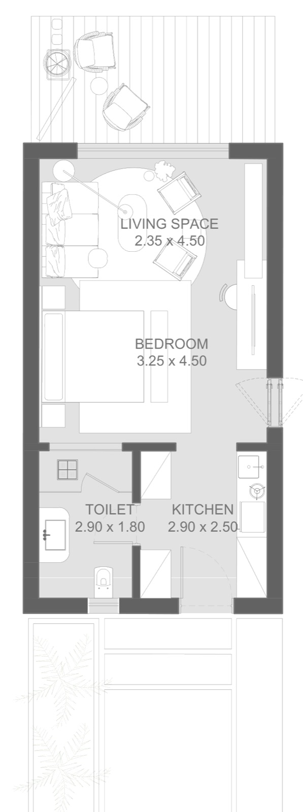 Zoya Ghazala Bay — Rituals Hotel — single cabin, ground floor