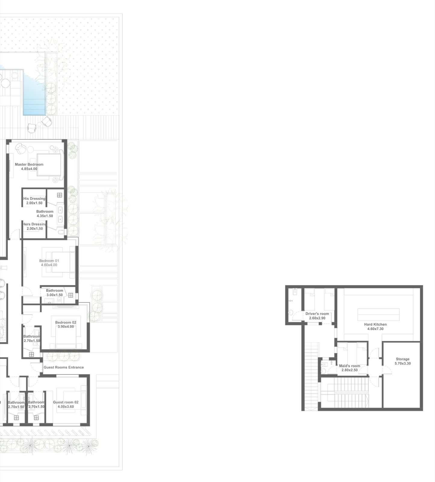 Zoya Ghazala Bay — One-storey villa — plan